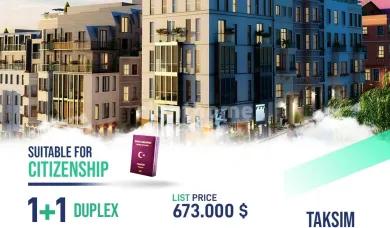 Citizenship offer for 1+1 apartment in Taksim 
